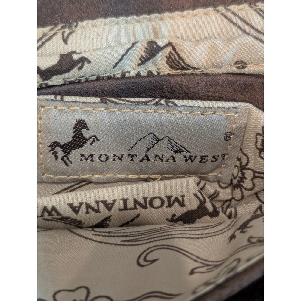 Montana West Western Crossbody Bag Studded Concho Fringe Boho Faux Seude Purse - Picture 6 of 16